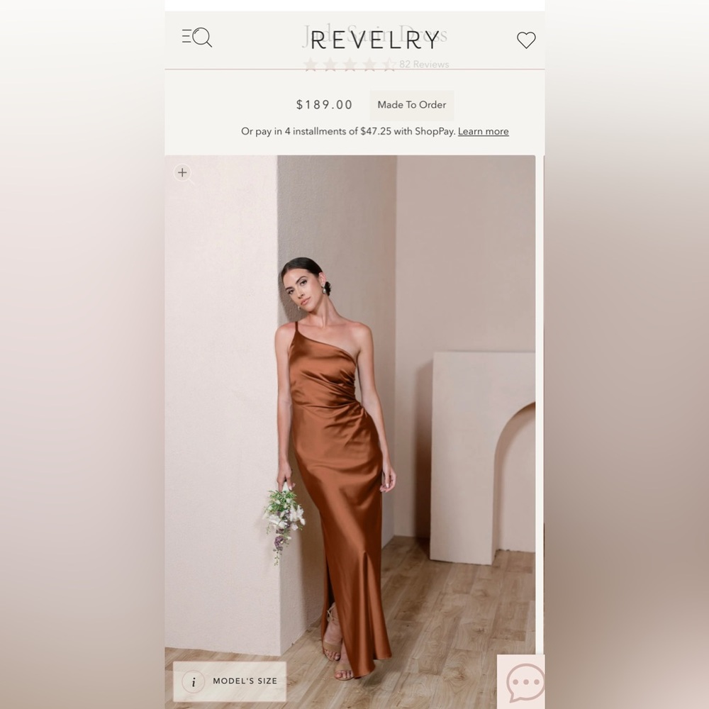 Revelry dress (Style: Jade, Color: Rust, Size: 8)